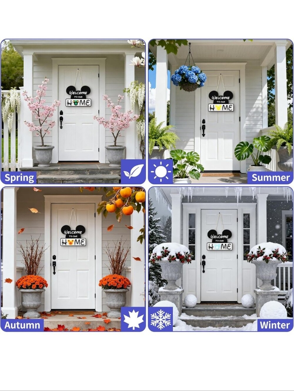 Cute Mouse Interchangeable Seasonal Welcome Sign - Picture 4 of 5
